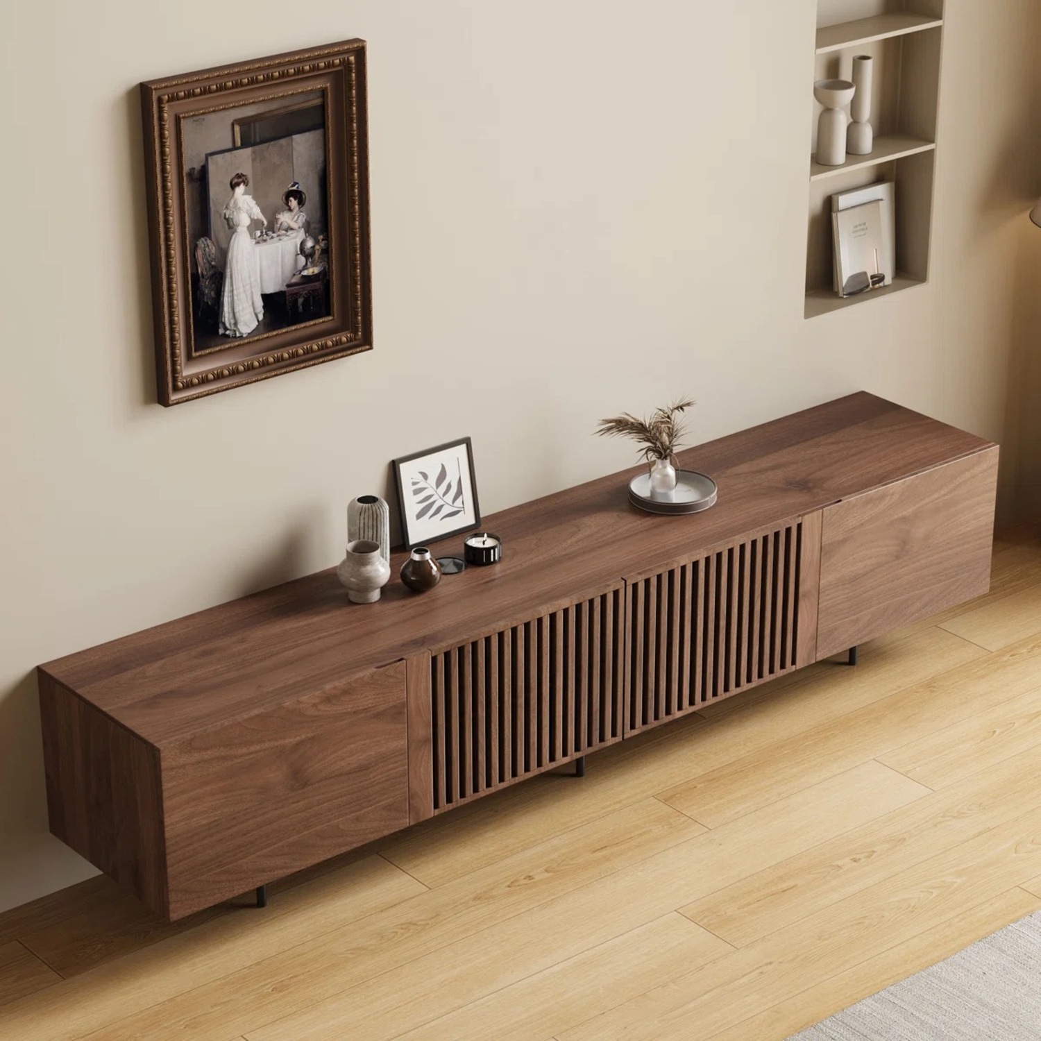 Dark Brown Media Storage TV Coffee Table  - image-5