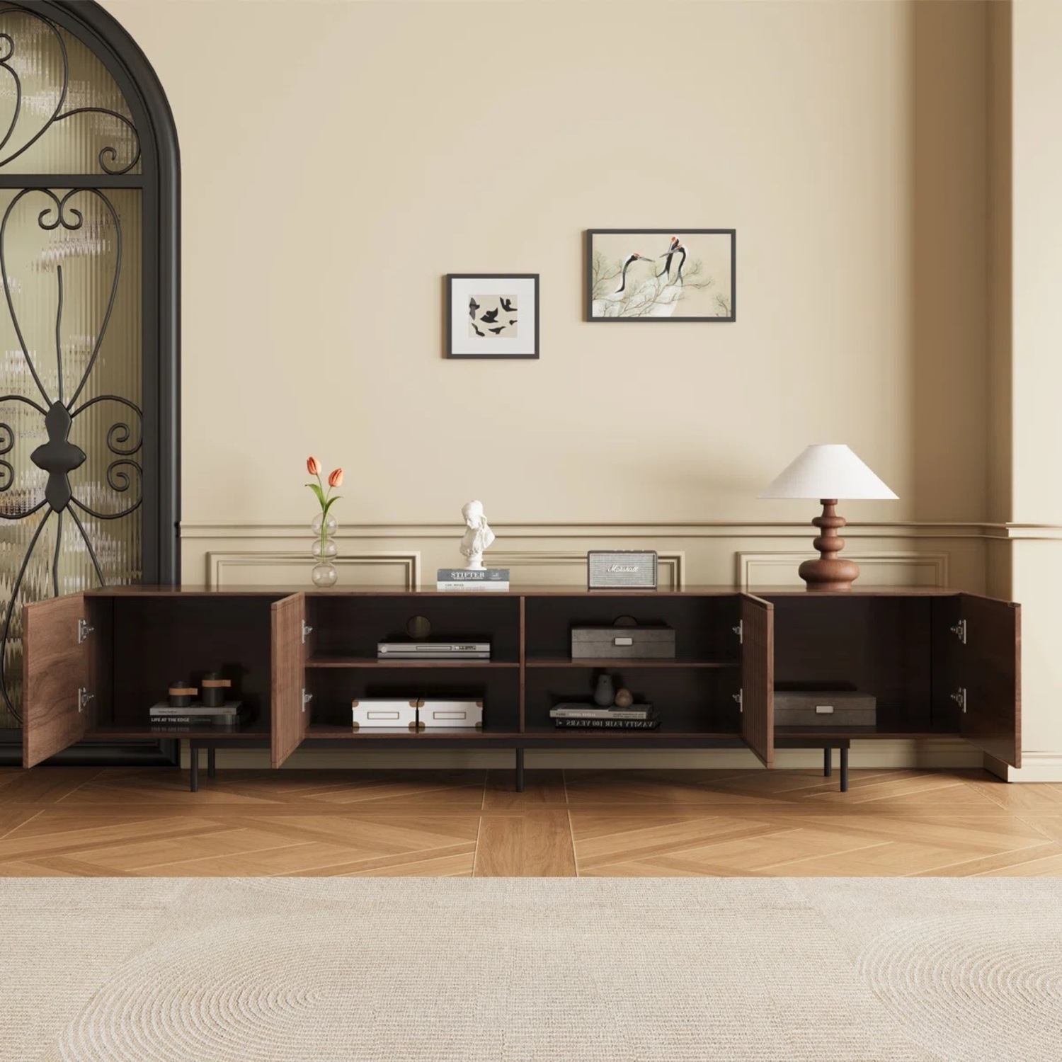 Dark Brown Media Storage TV Coffee Table  - image-2