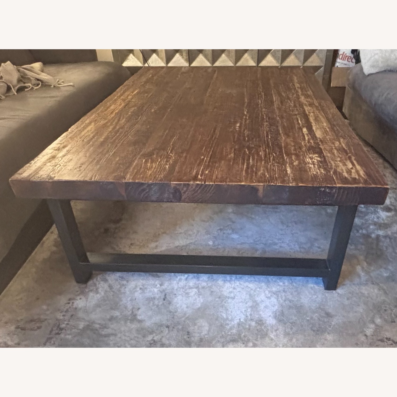 Dark Brown Wood Coffee Table - image-3