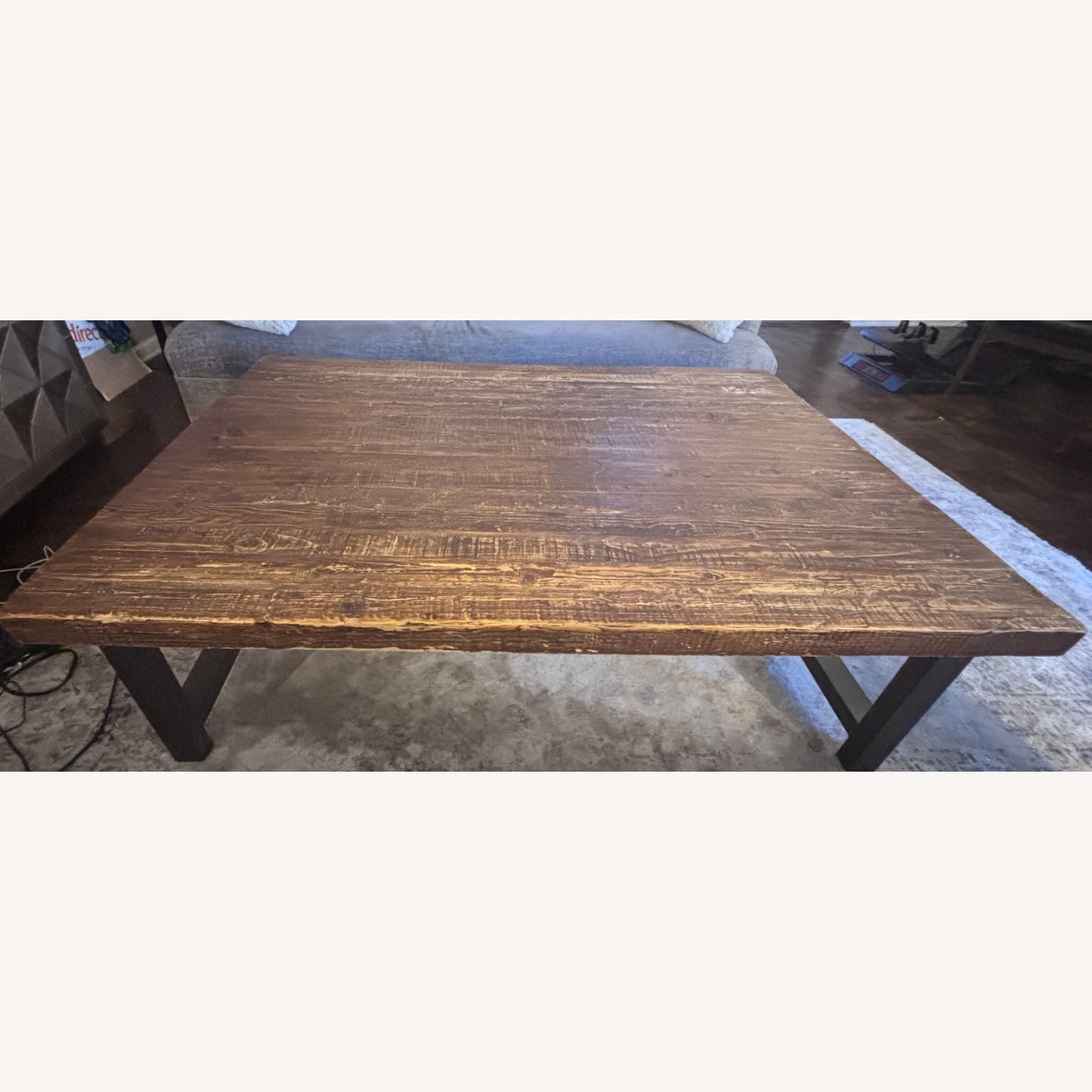 Dark Brown Wood Coffee Table - image-1