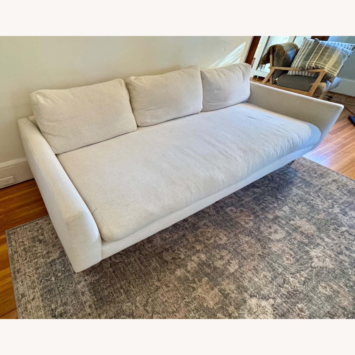 McGee and Co White Fabric 3+ Seater Sofa - image-2