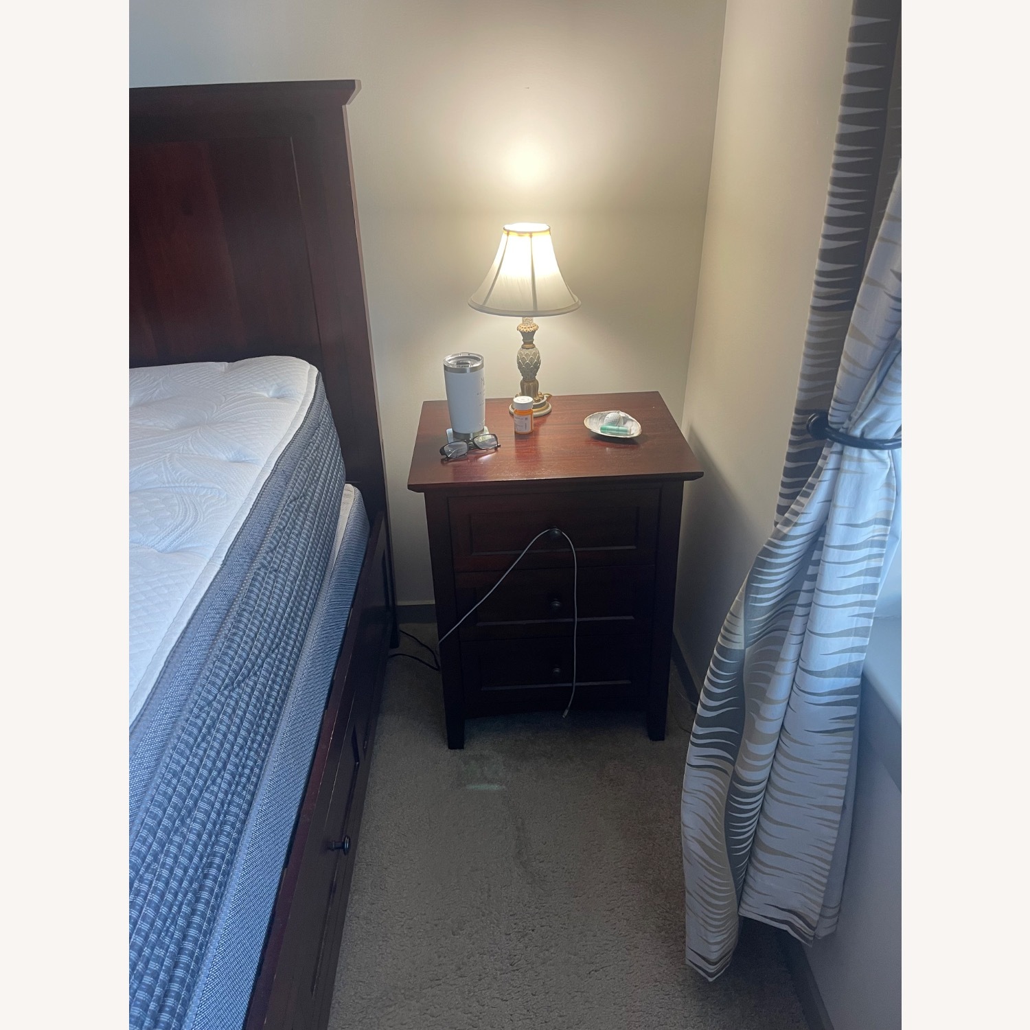 Dark Brown Wood Side Tables - image-1