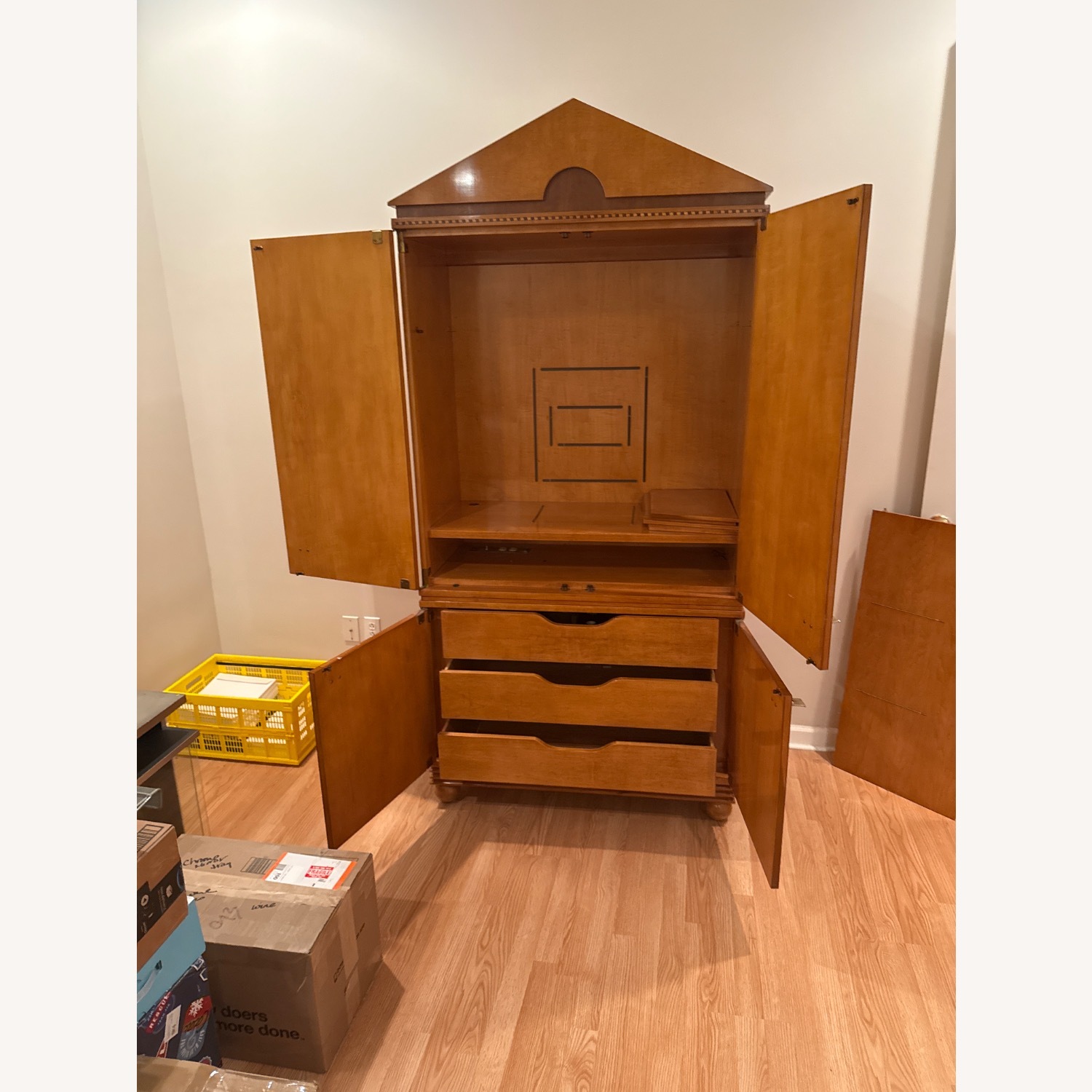 Drexel Burlwood Natural Wood Armoire - image-2