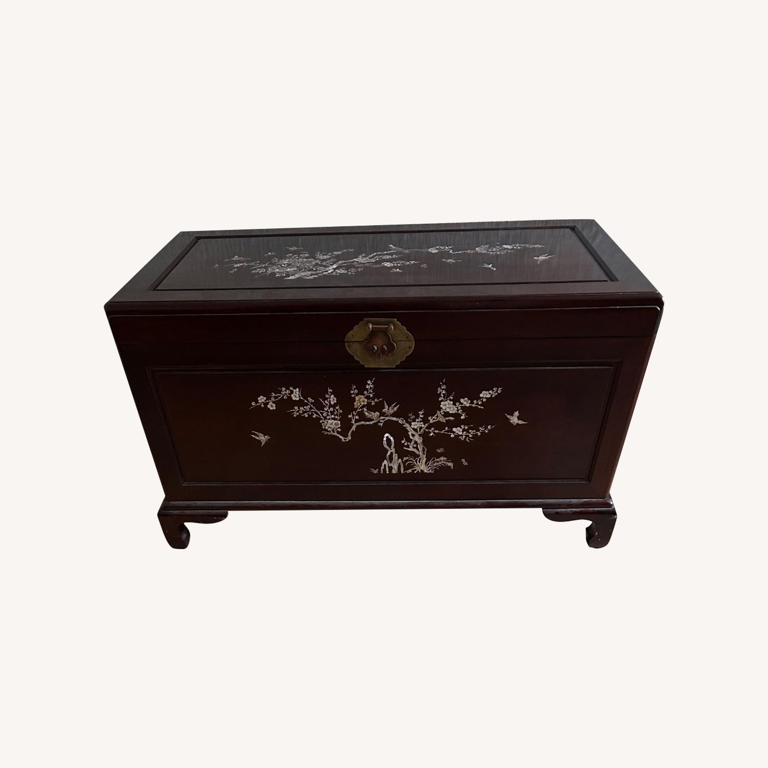 Oriental Furnishings Dark Brown Wood Chest - image-0