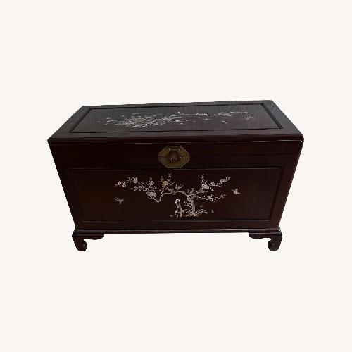 Used Oriental Furnishings Dark Brown Wood Chest for sale on AptDeco