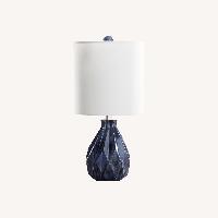Crate & Barrel Origami Blue Ceramic Table Lamp