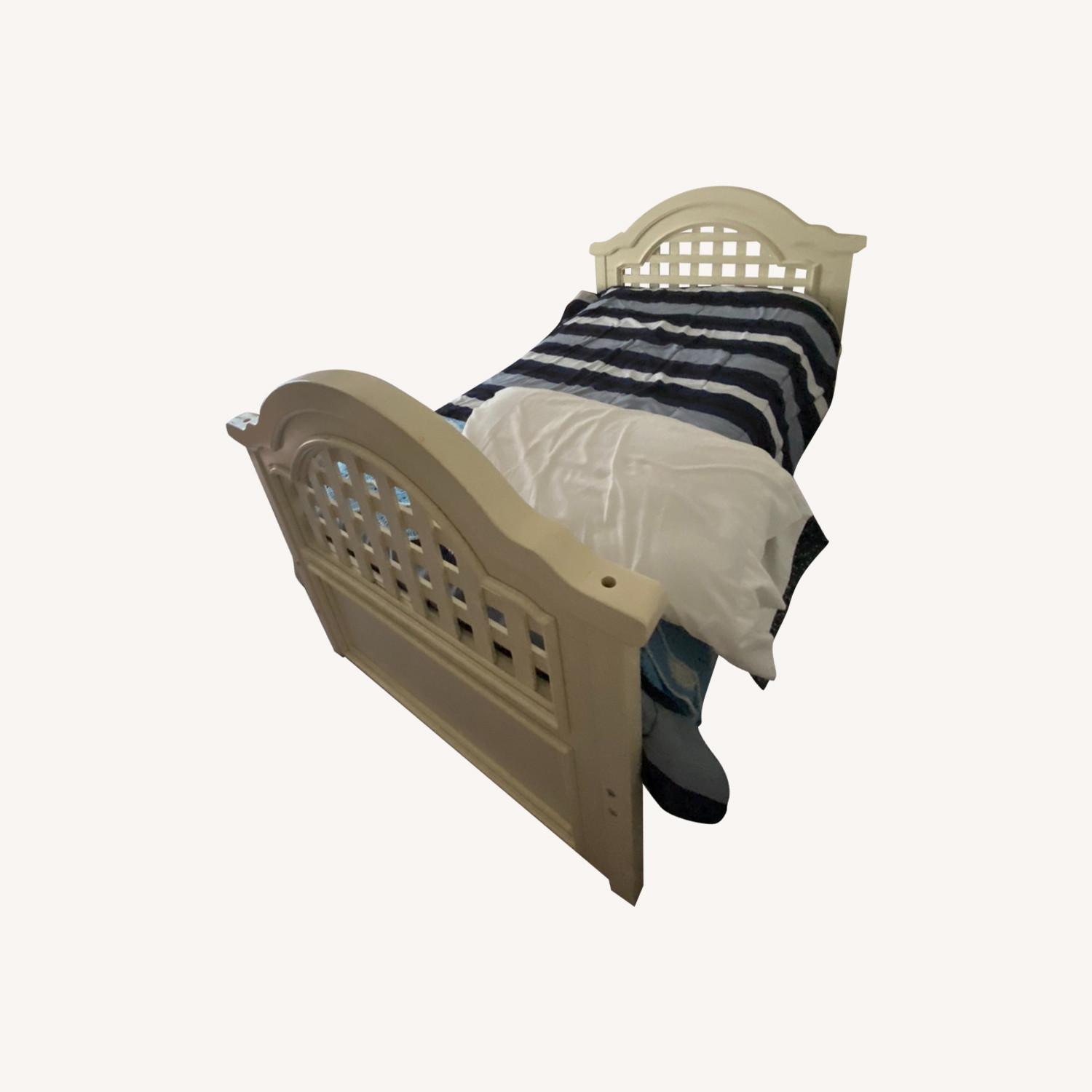 White Wood Bunk Bed - image-0