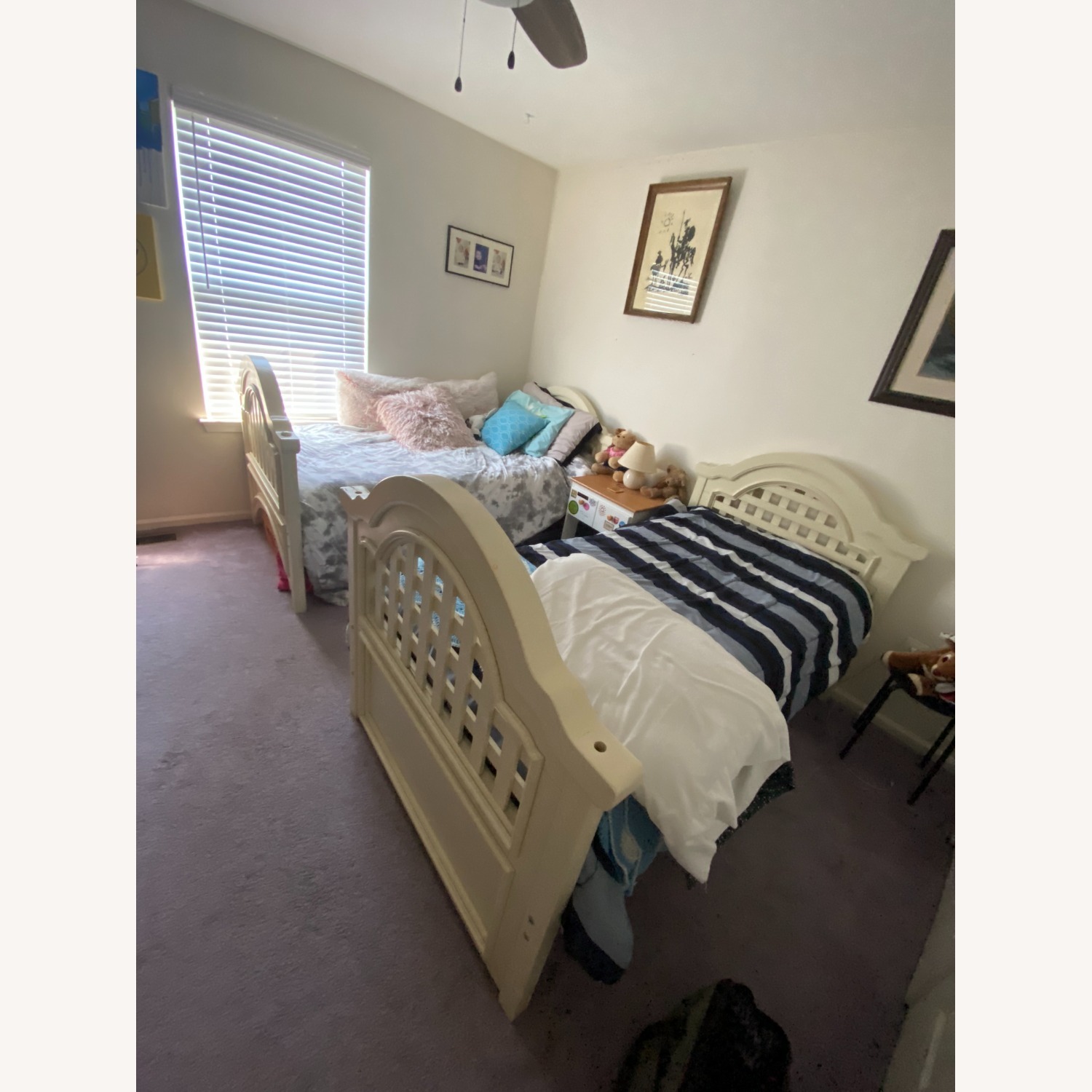 White Wood Bunk Bed - image-2