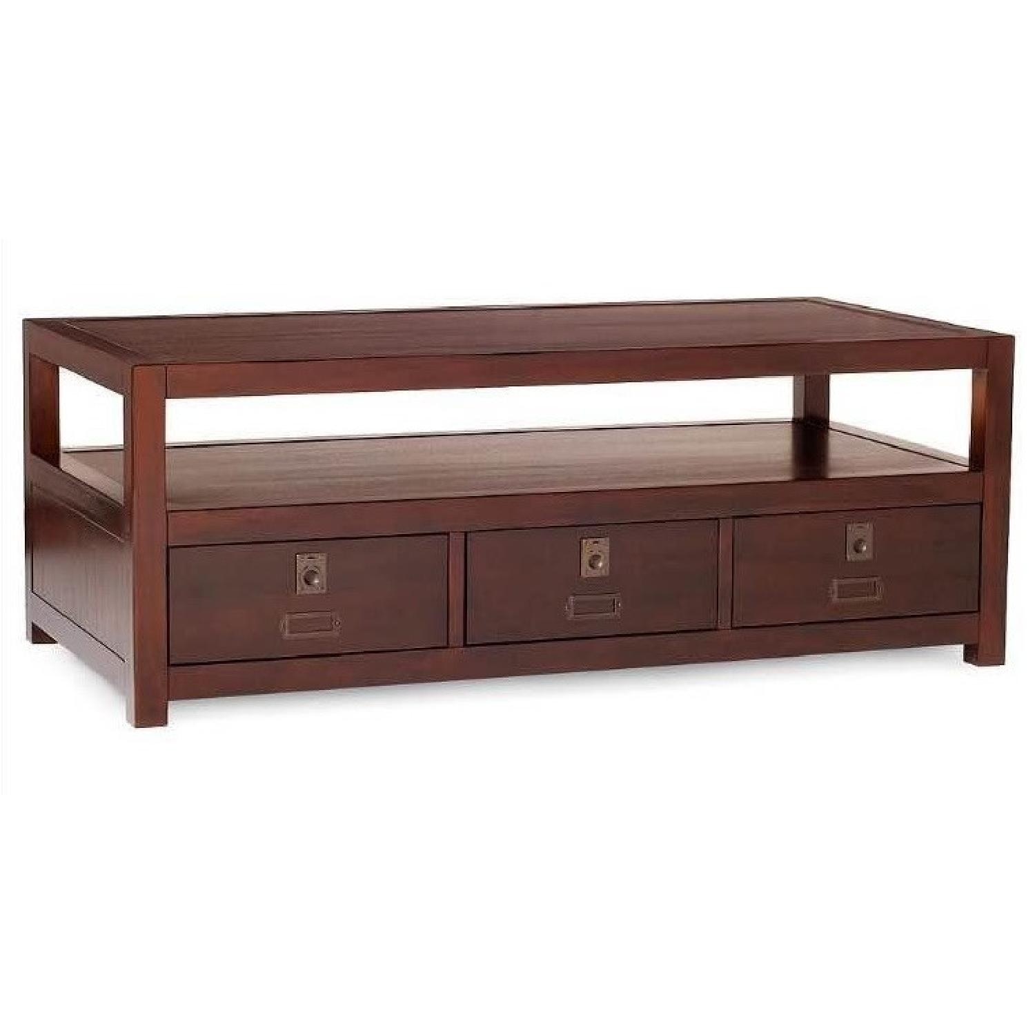 Pottery Barn Rhys Dark Brown Coffee Table - image-5