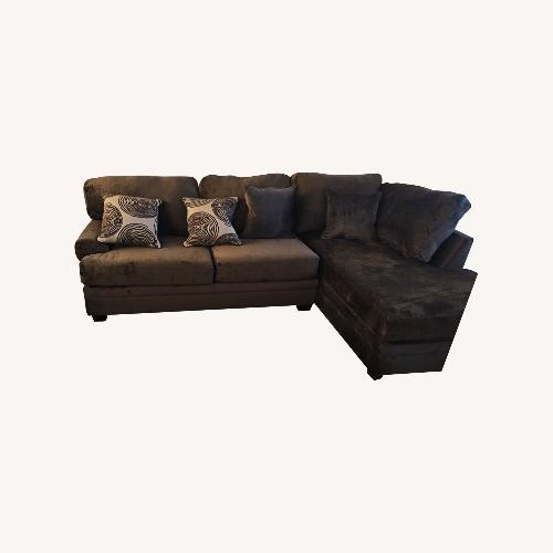Used Brown Soft/Velvet 2 Piece Sectional  for sale on AptDeco