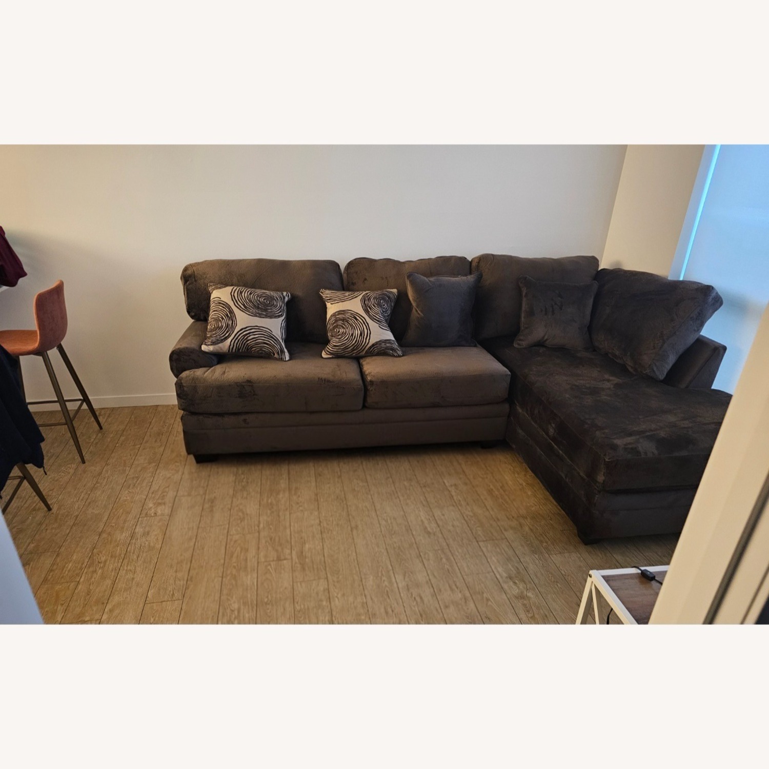 Brown Soft/Velvet 2 Piece Sectional  - image-2