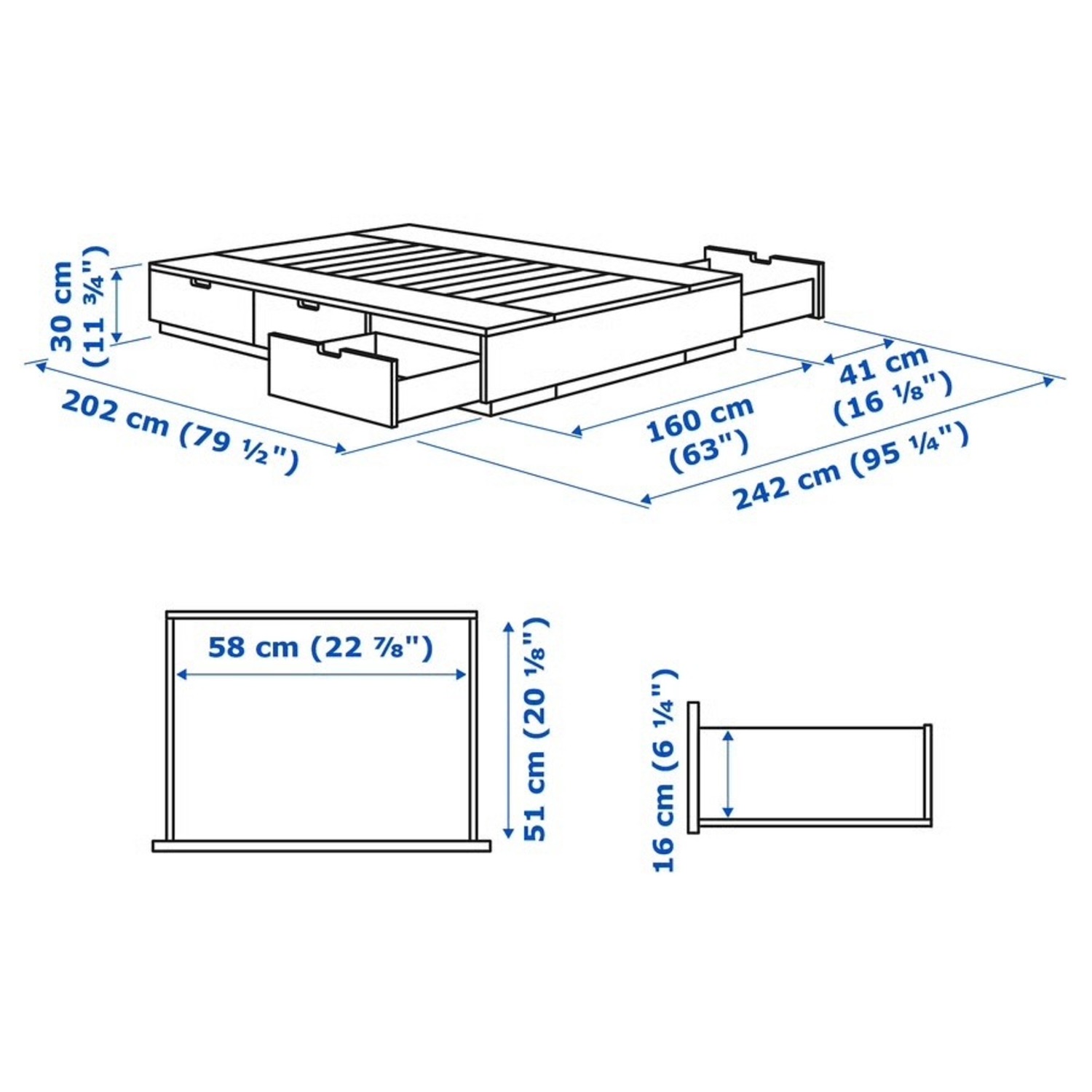 IKEA Nodli Bed Frame with Storage - image-2