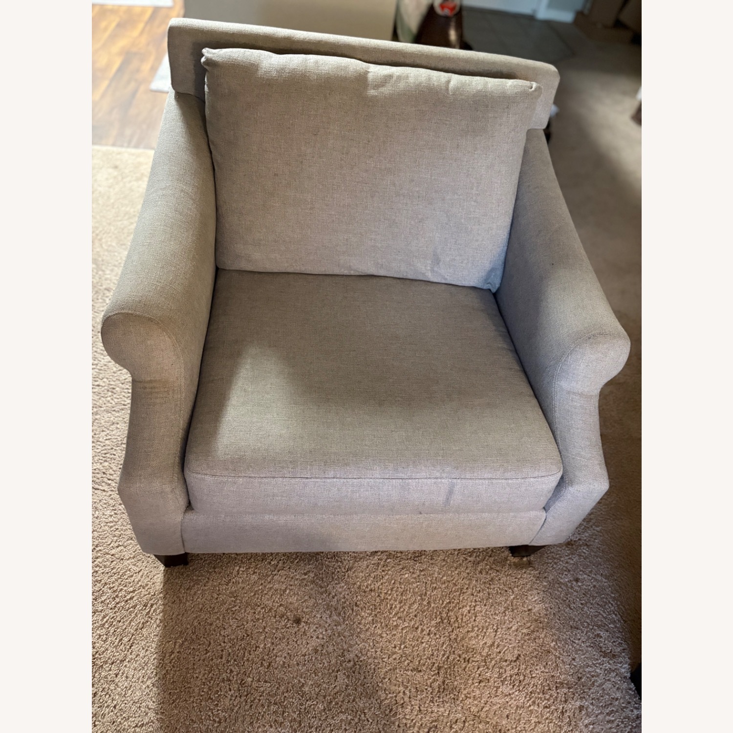 Raymour & Flanigan Light Gray Chair and a Half - image-1