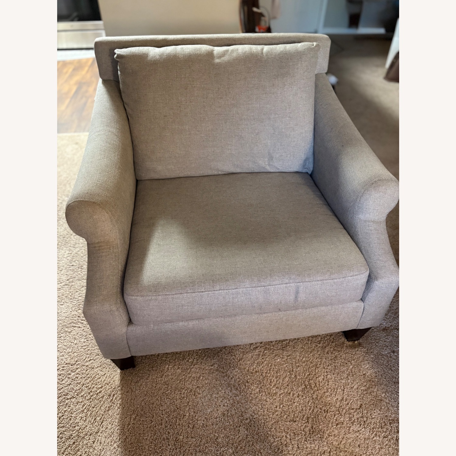 Raymour & Flanigan Light Gray Chair and a Half - image-2