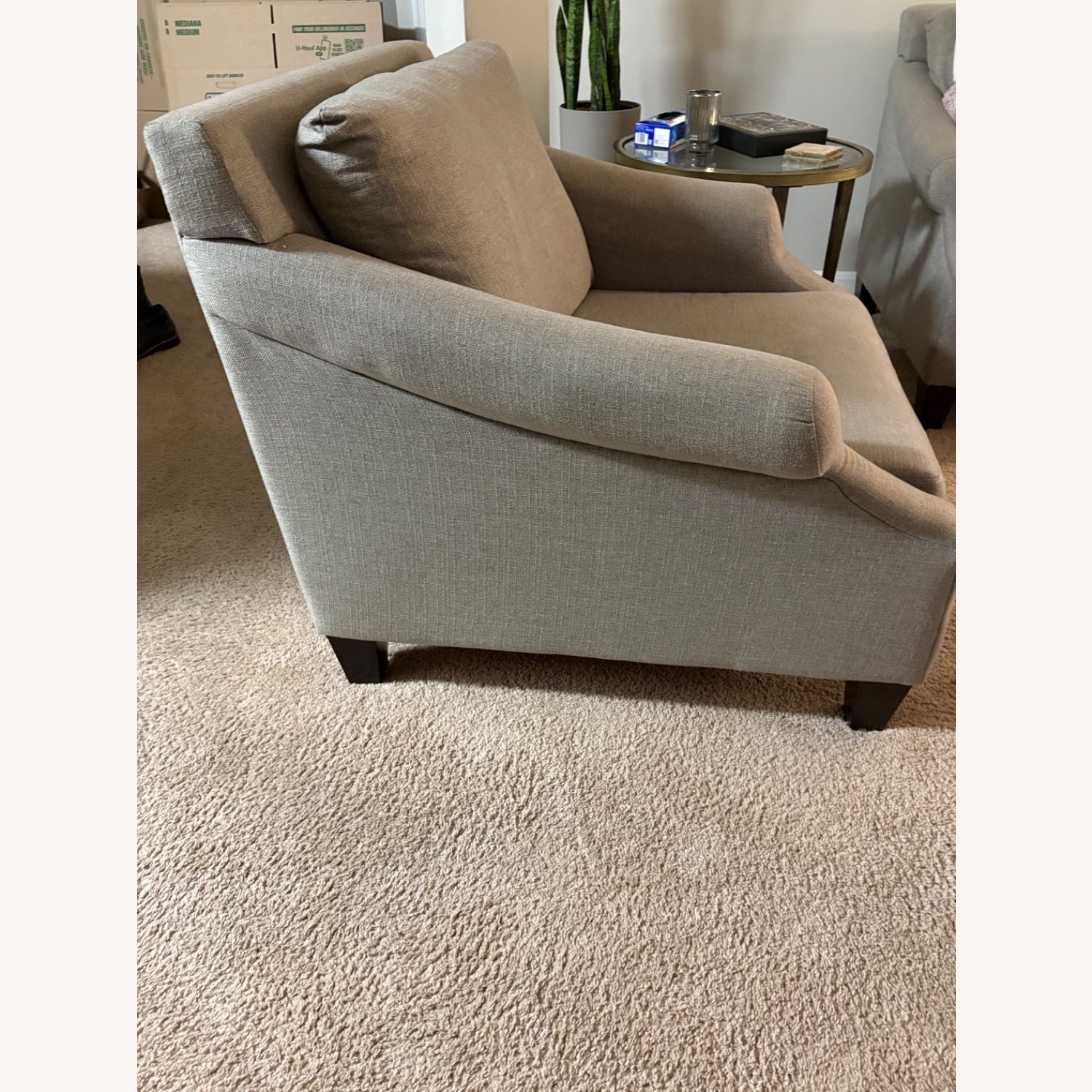 Raymour & Flanigan Light Gray Chair and a Half - image-3