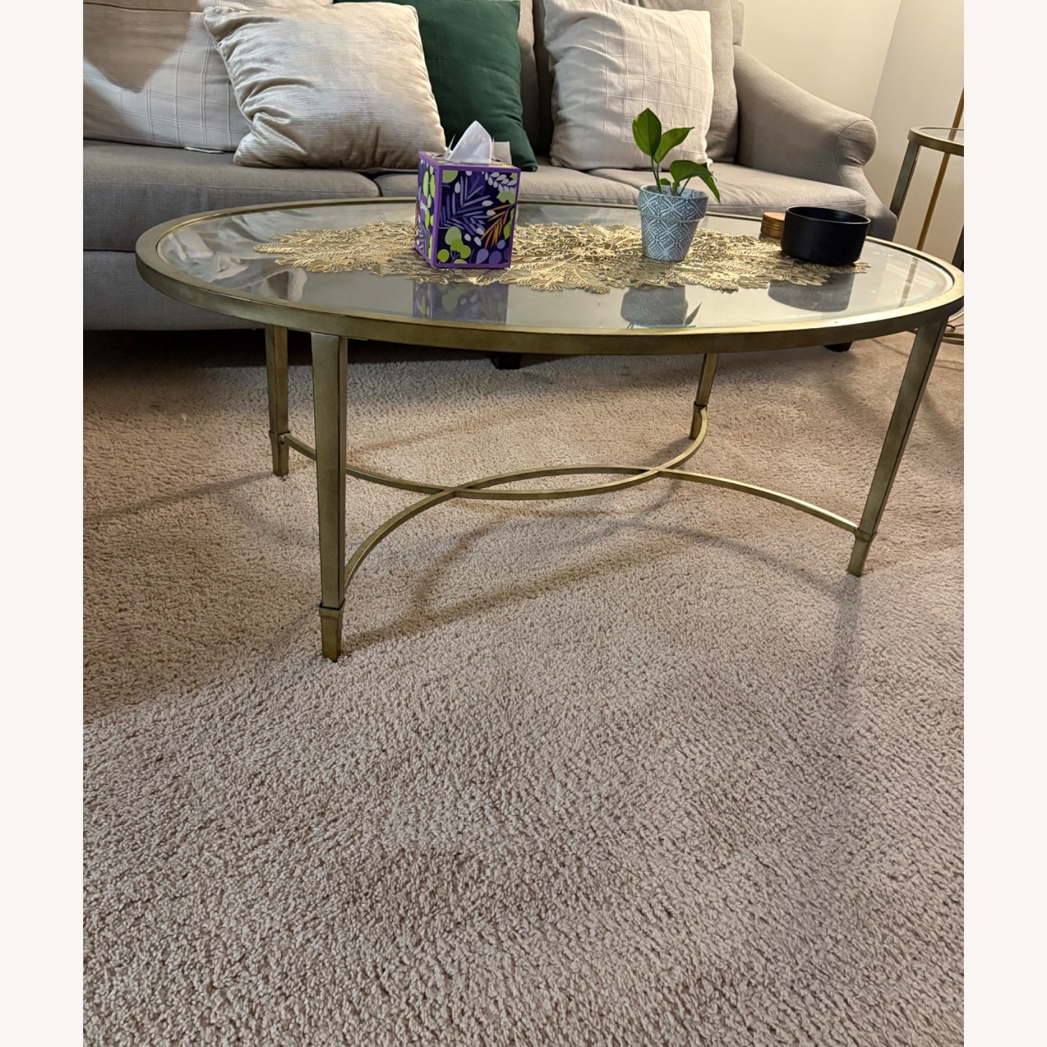 Raymour & Flanigan Copia Oval Glass Coffee Table - image-3