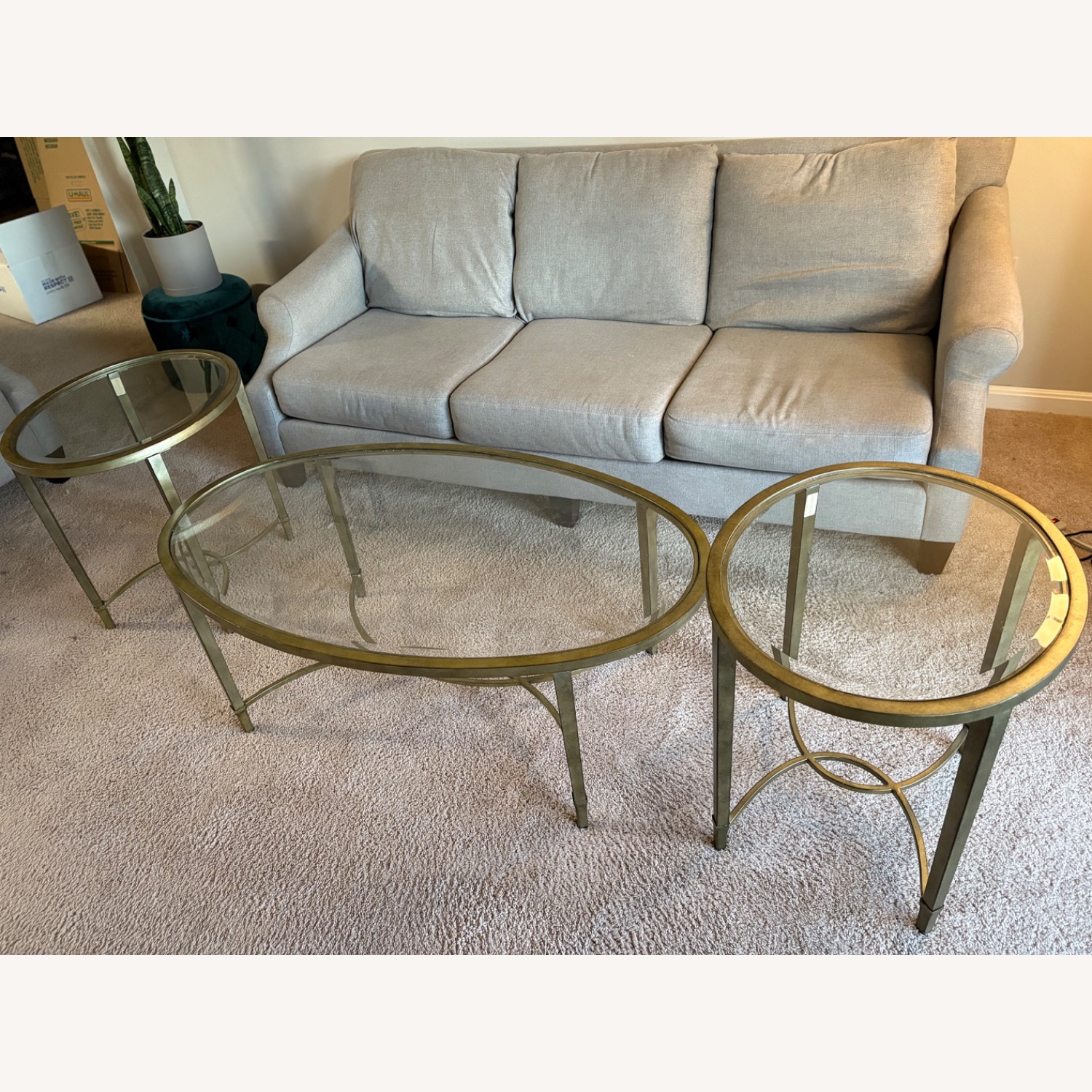 Raymour & Flanigan Copia Oval Glass Coffee Table - image-2
