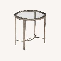 Raymour & Flanigan Copia Glass Oval Side Tables