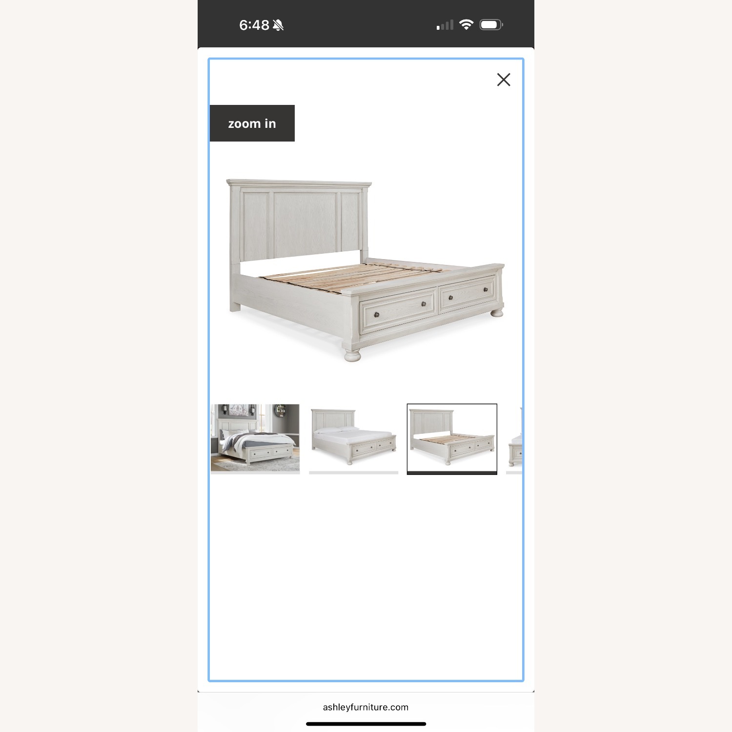 Robinsdale White Wood Queen Bed - image-3