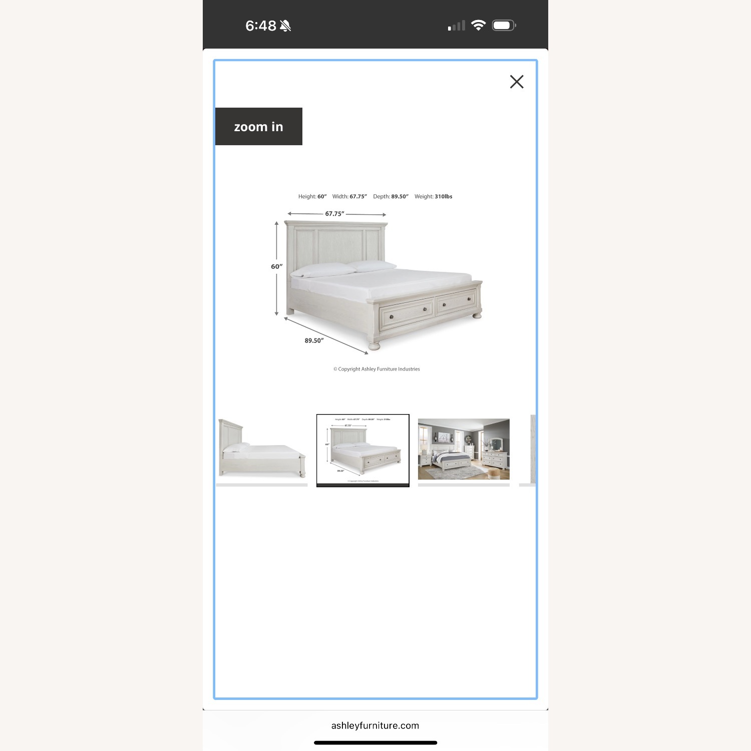 Robinsdale White Wood Queen Bed - image-5