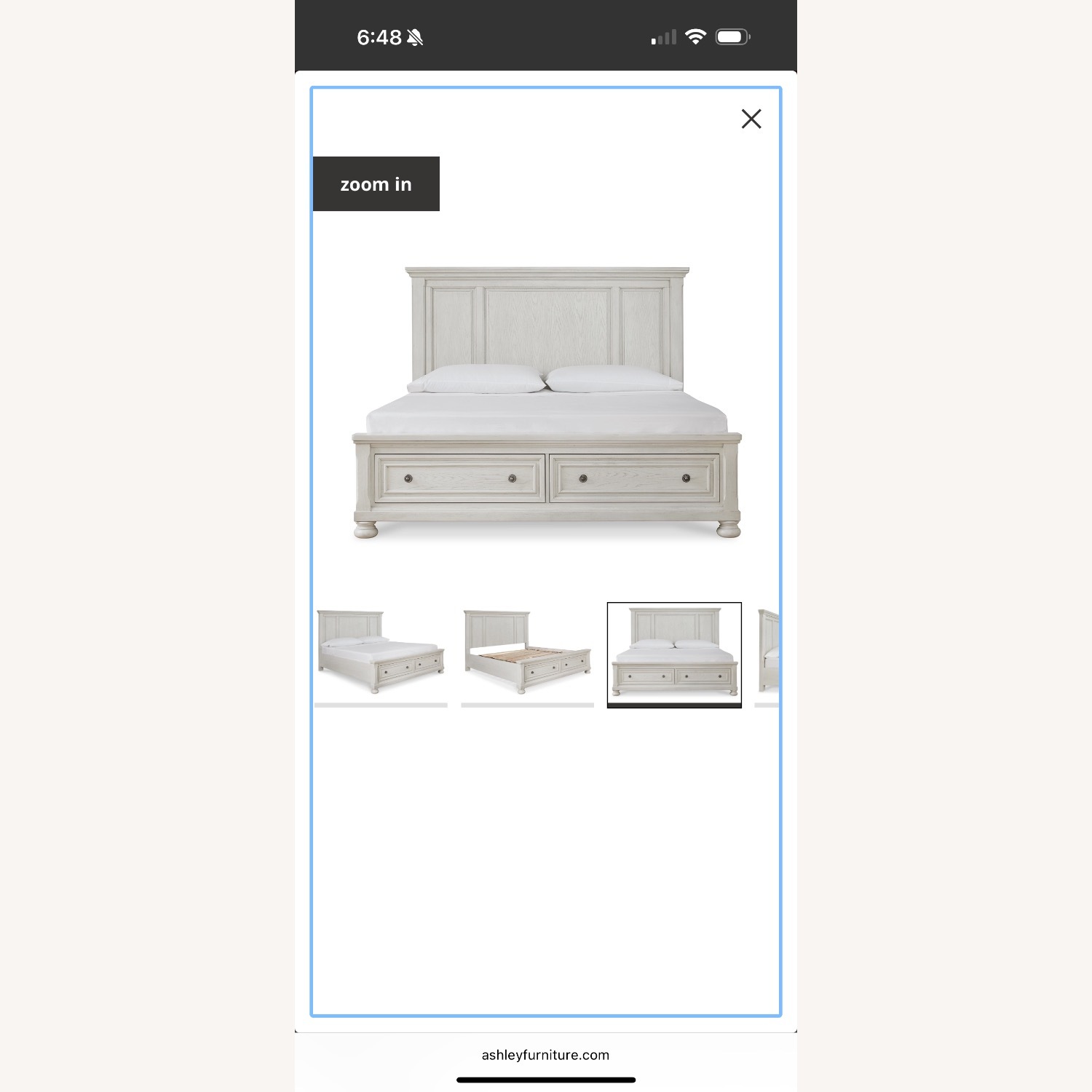 Robinsdale White Wood Queen Bed - image-2