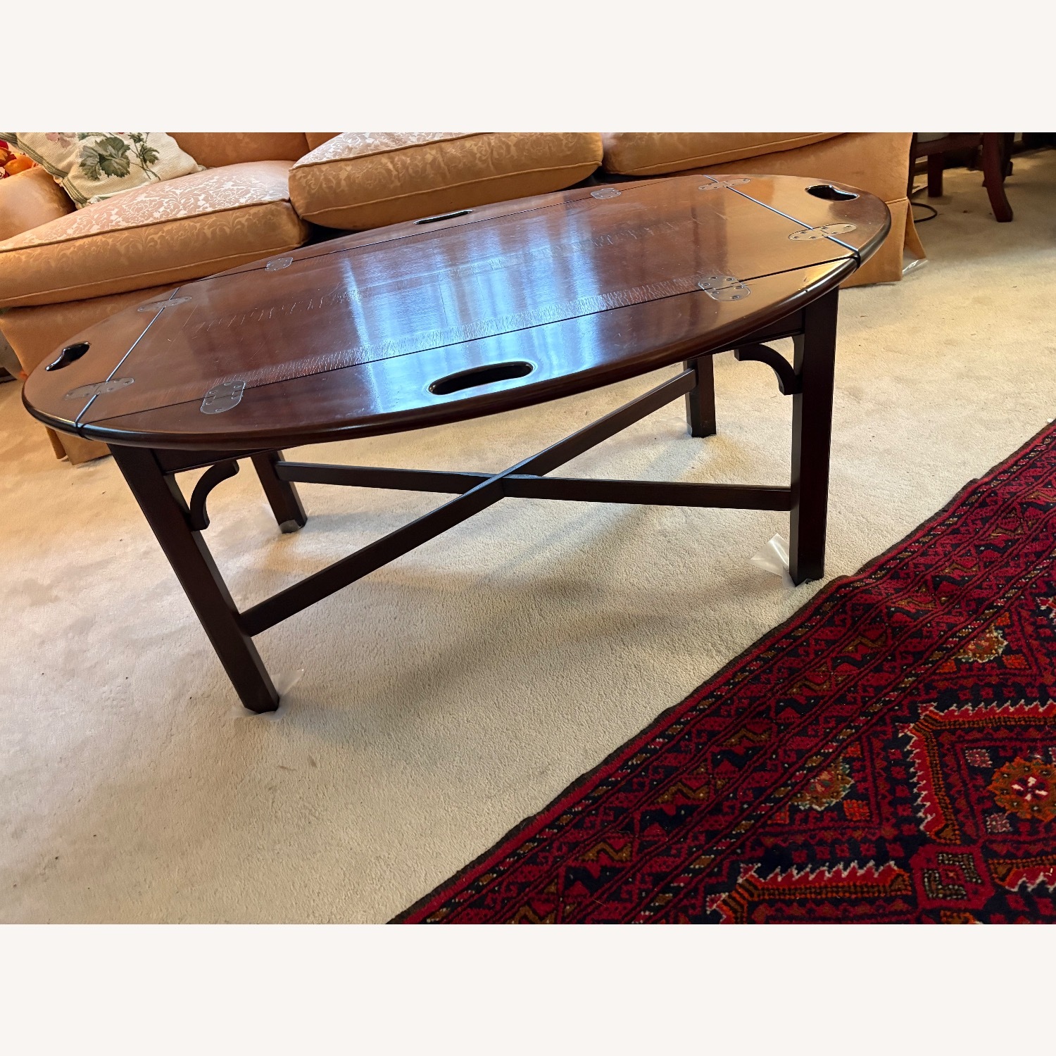 Vintage/Antique Dark Brown Wood Coffee Table - image-1