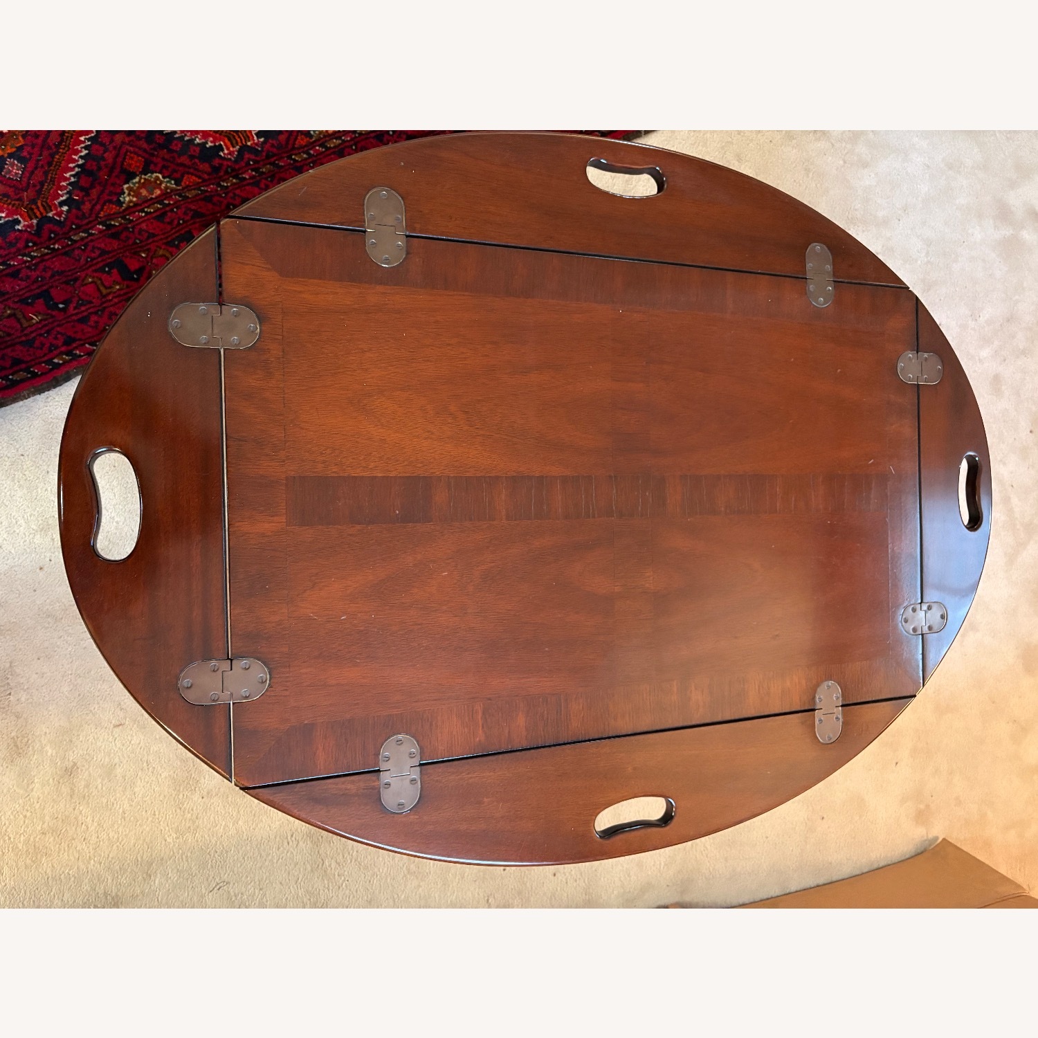 Vintage/Antique Dark Brown Wood Coffee Table - image-3