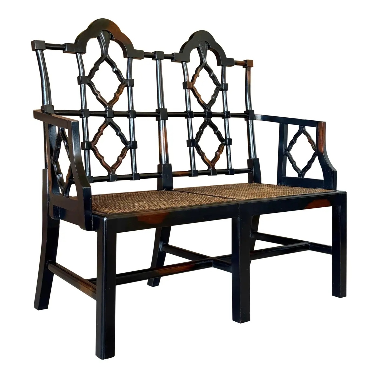 Johnson Brothers English Chippendale Black Bench - image-4