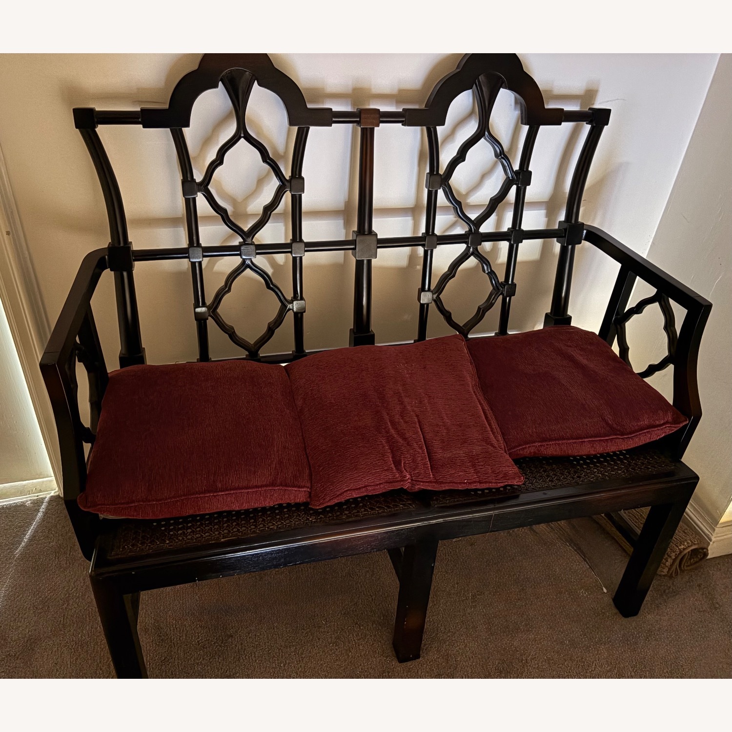 Johnson Brothers English Chippendale Black Bench - image-1