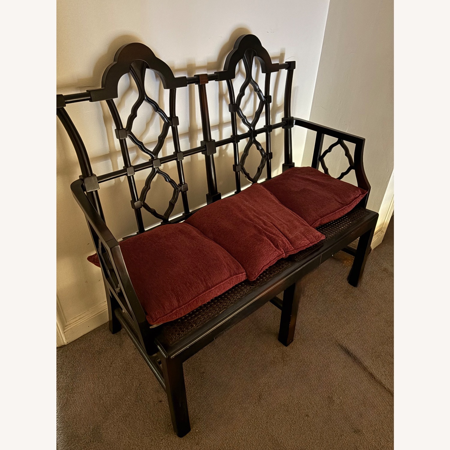 Johnson Brothers English Chippendale Black Bench - image-2