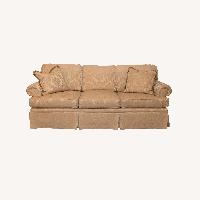 Gold Damask Upholstered Sofa