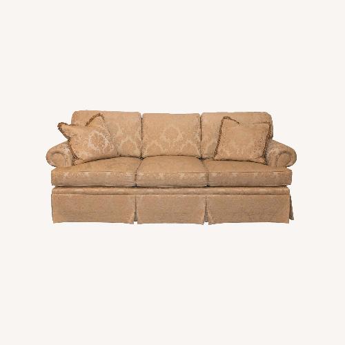 Used Gold Damask Upholstered Sofa for sale on AptDeco