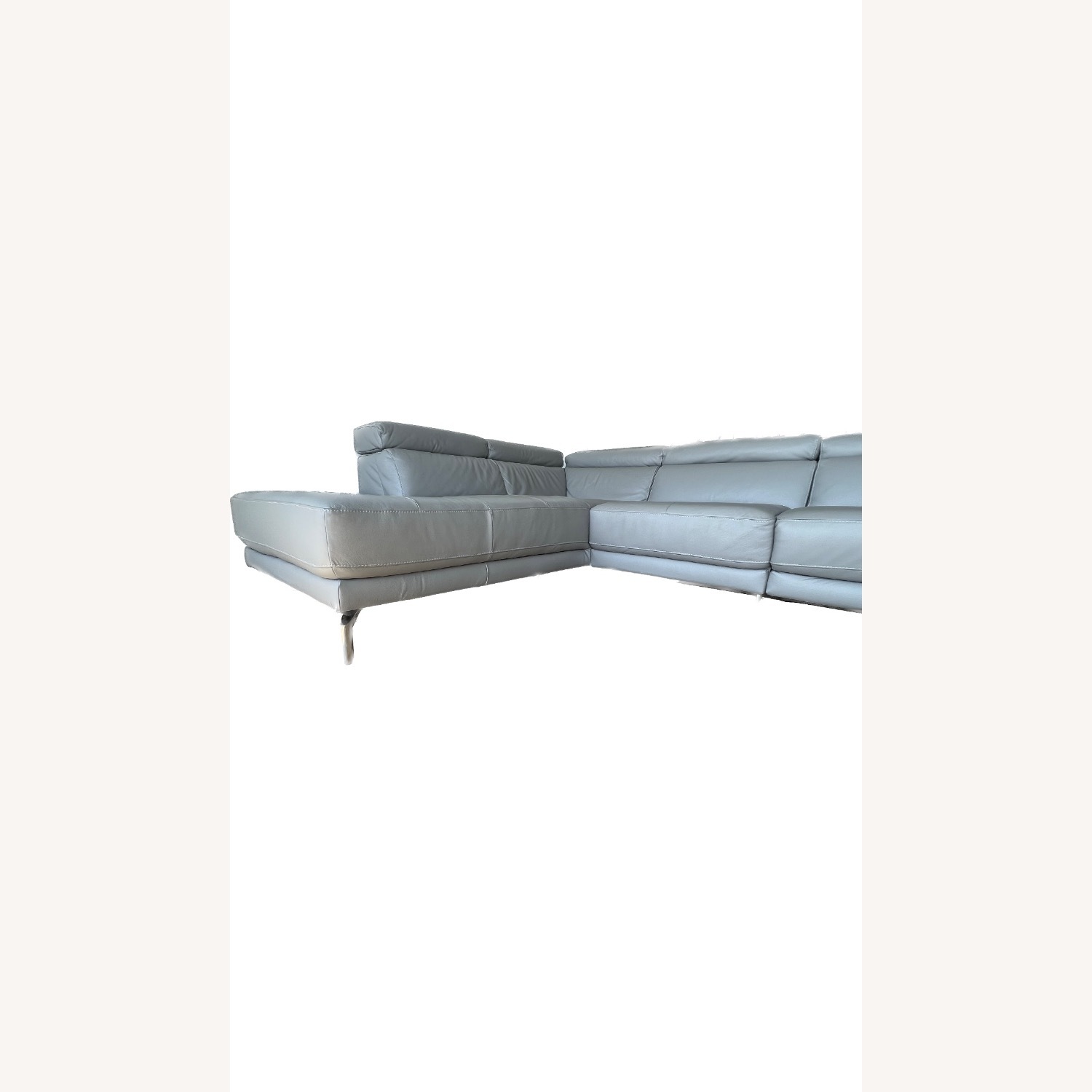 Natuzzi Light Gray Leather 2 Piece Sectional - image-17