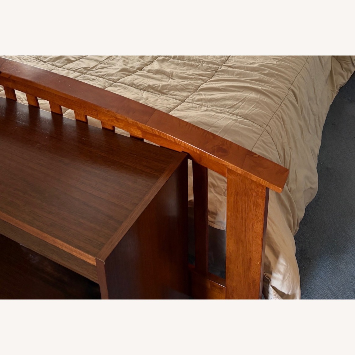 Raymour & Flanigan Light Brown Queen Bed - image-2