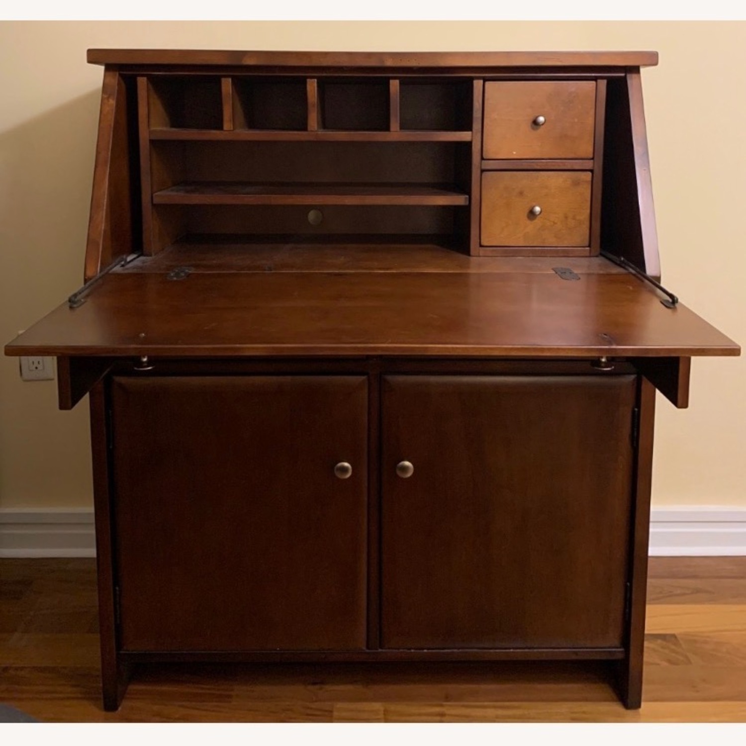 Raymour & Flanigan Dark Brown Wood Armoire - image-3