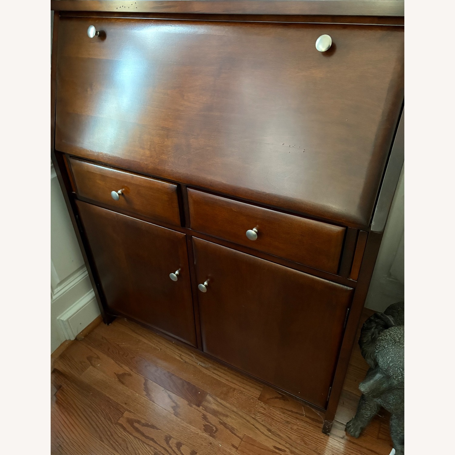 Raymour & Flanigan Dark Brown Wood Armoire - image-1