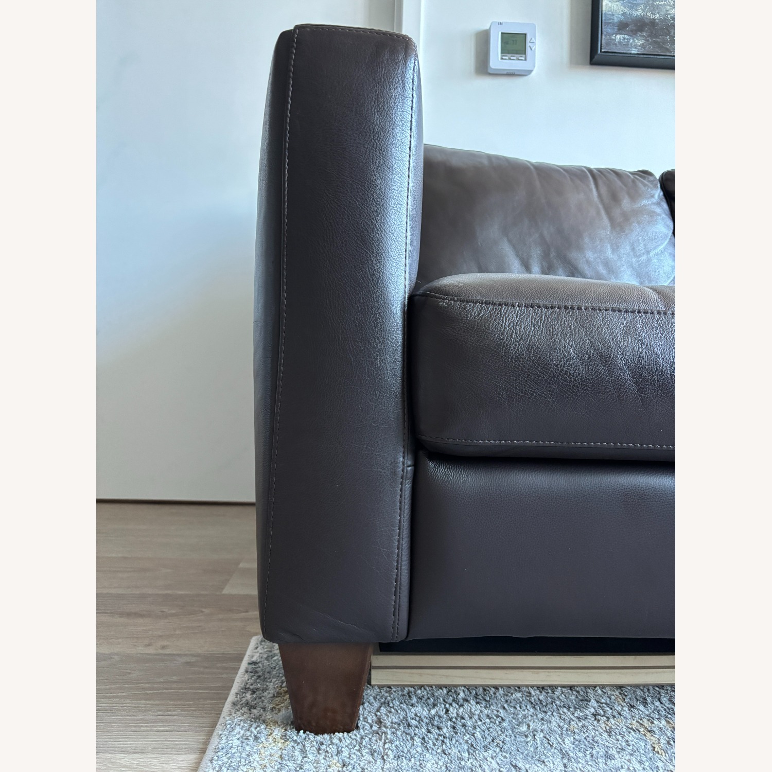 Dark Brown Leather 2 Piece Sectional - image-5