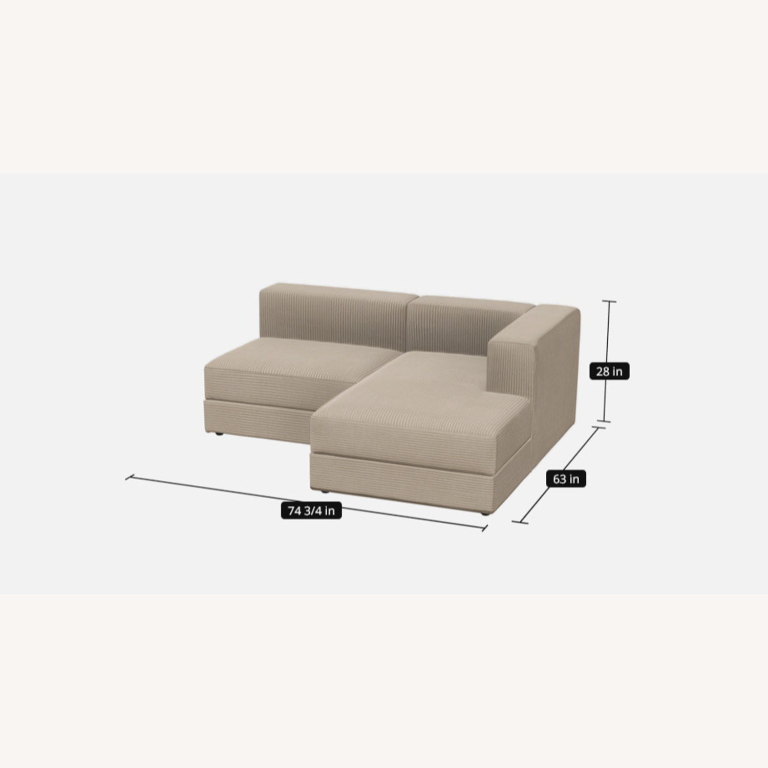 IKEA Jättebo 2.5-Seat Modular Sofa w Chaise - image-1