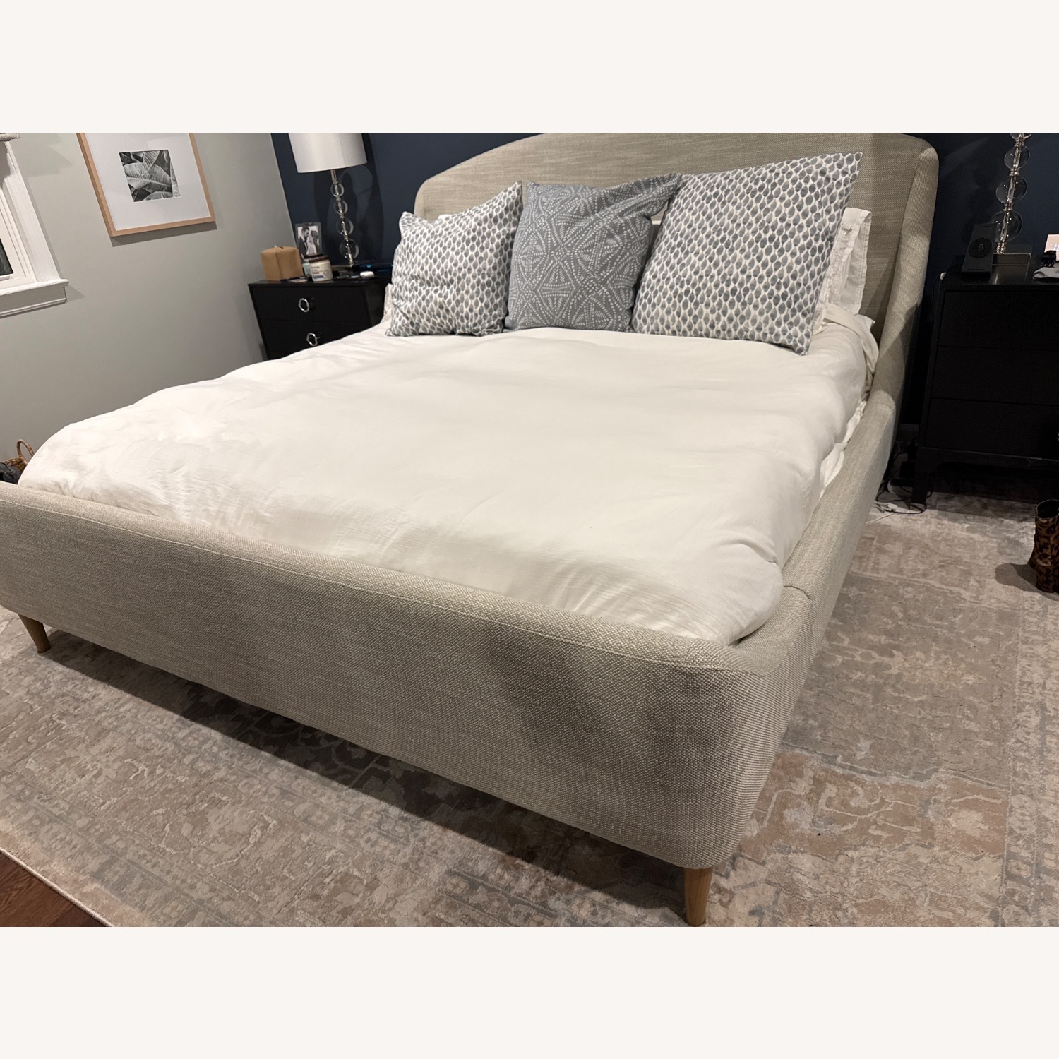 Crate & Barrel Upholstered King Bed - image-3