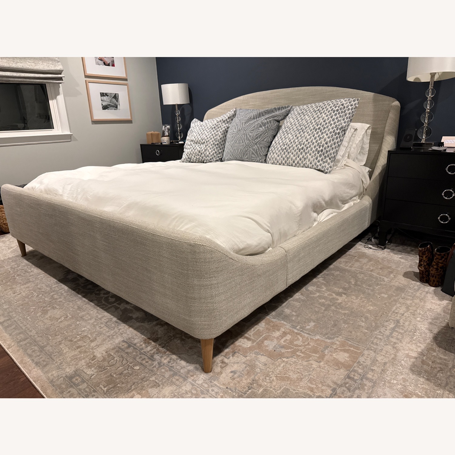 Crate & Barrel Upholstered King Bed - image-1