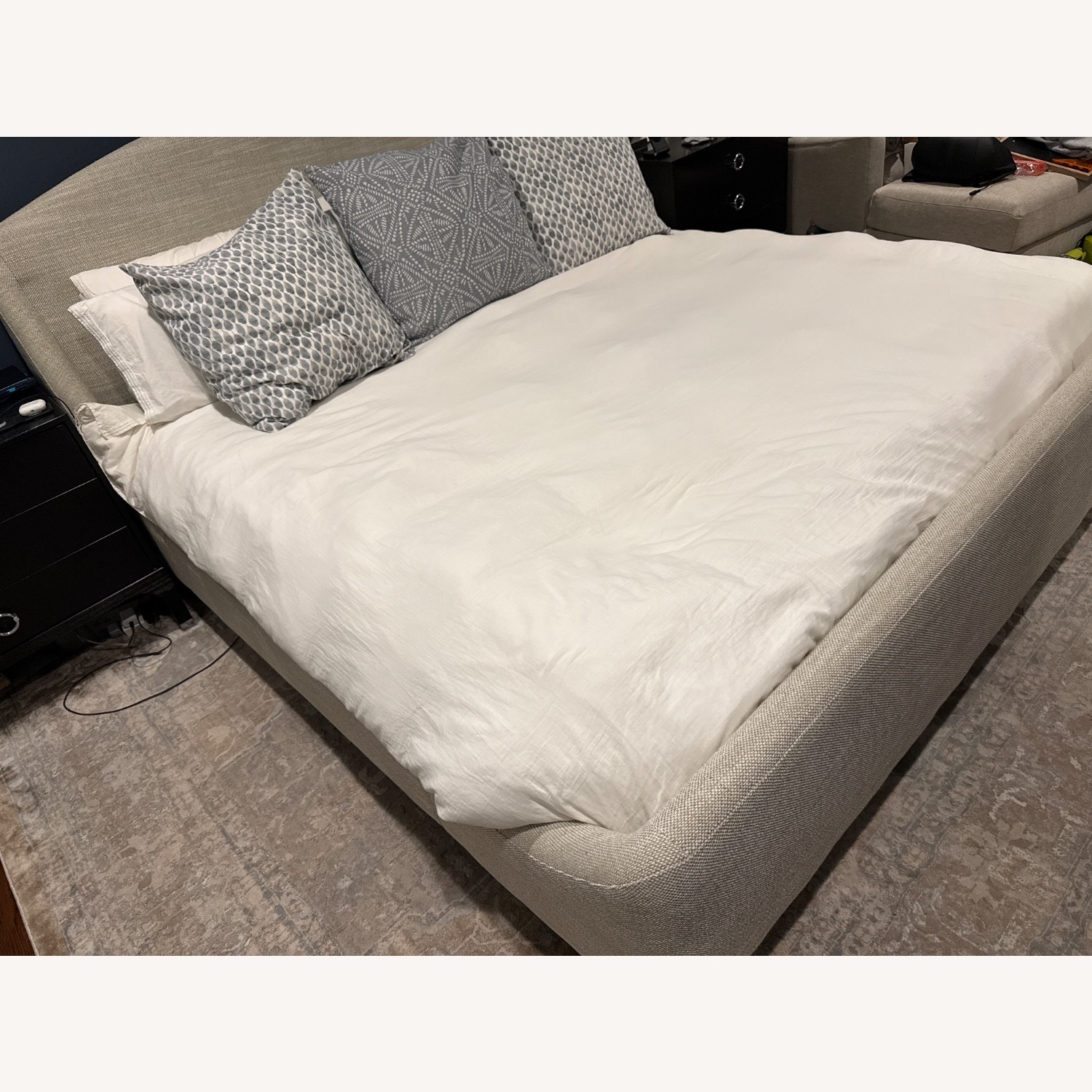 Crate & Barrel Upholstered King Bed - image-5