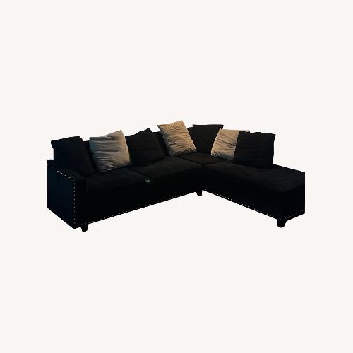 Used Black 2 Piece Sectional for sale on AptDeco
