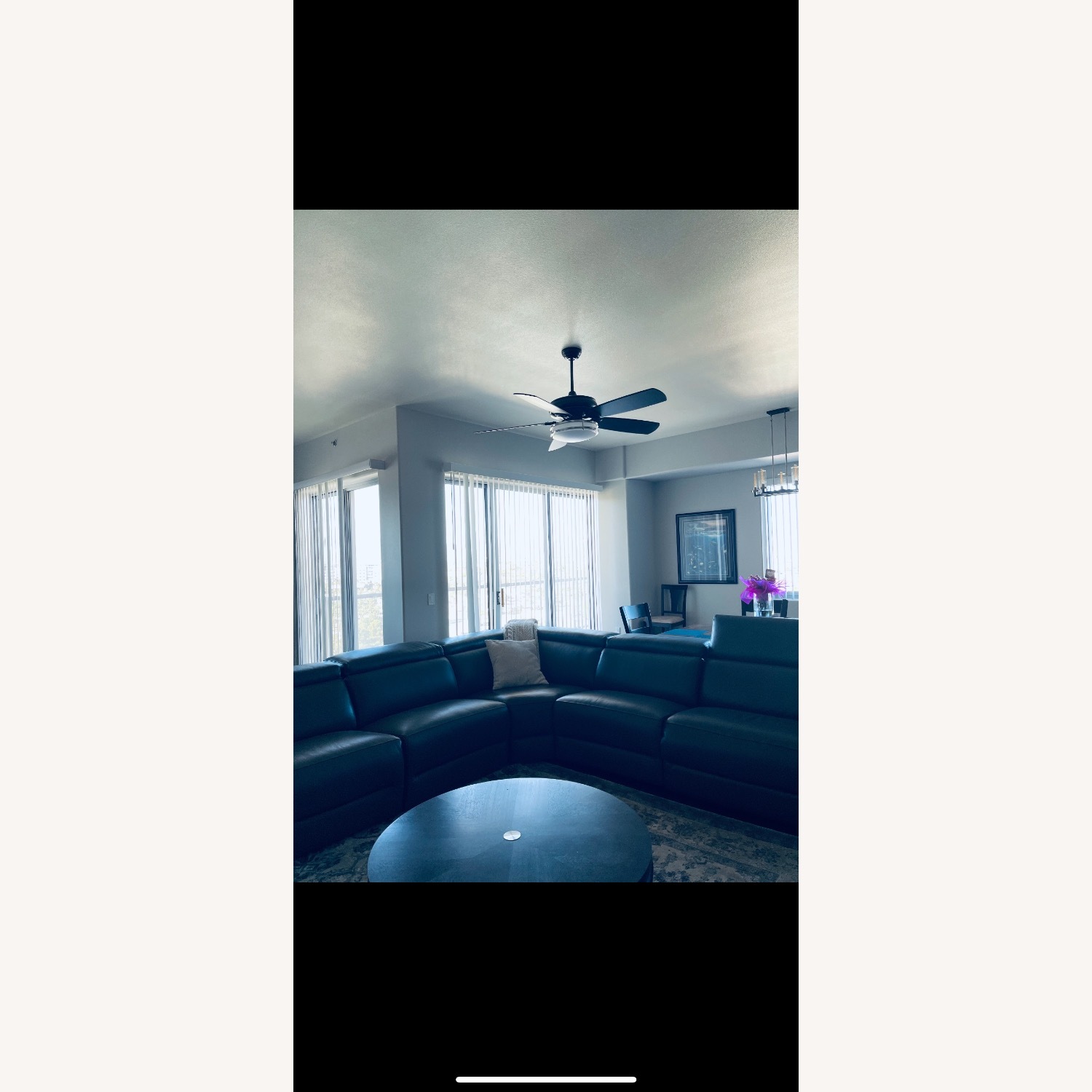 Macy's Dark Gray Leather 3+ Piece Sectional - image-2