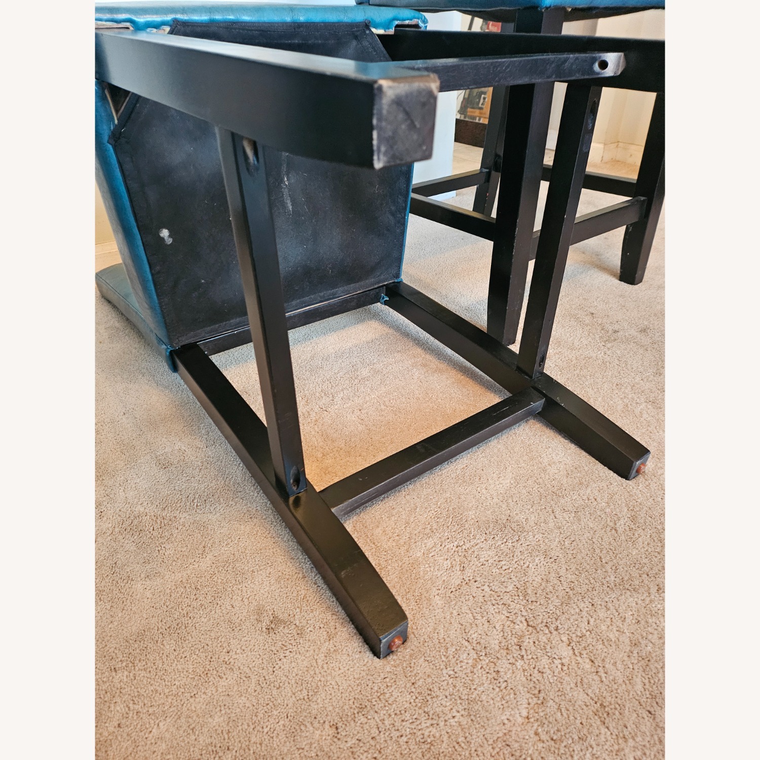 Wayfair Veda Turquoise Leather Stools - image-4