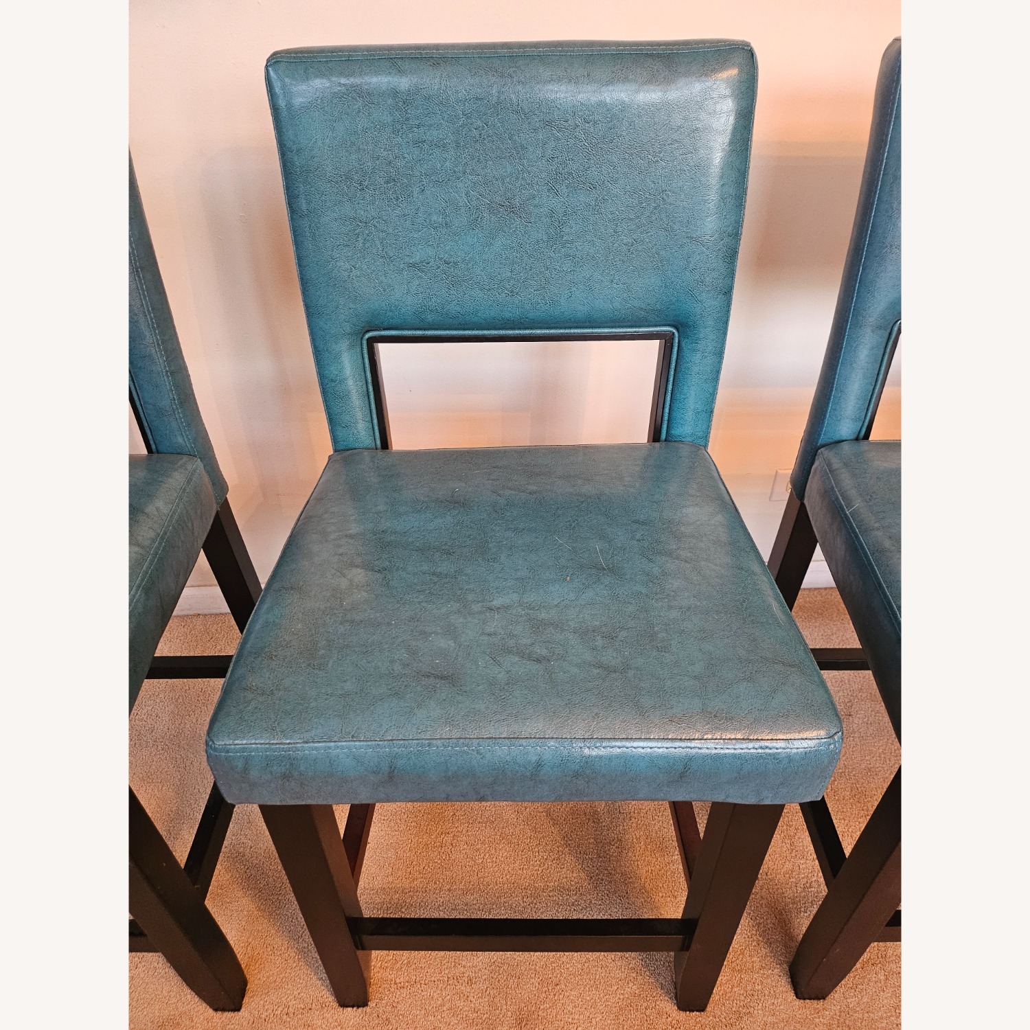 Wayfair Veda Turquoise Leather Stools - image-2