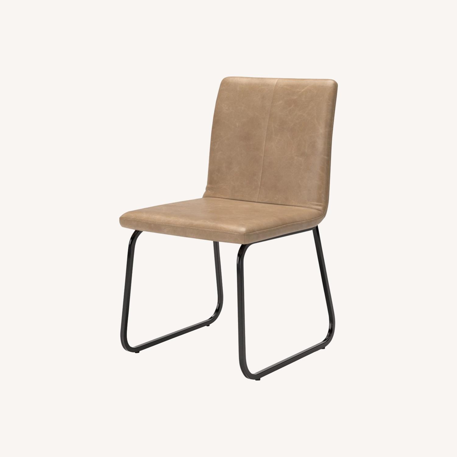 Ashley Light Brown Leather Dining Chairs - image-0