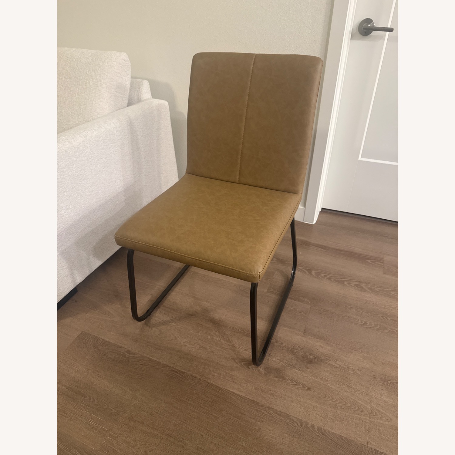 Ashley Light Brown Leather Dining Chairs - image-1