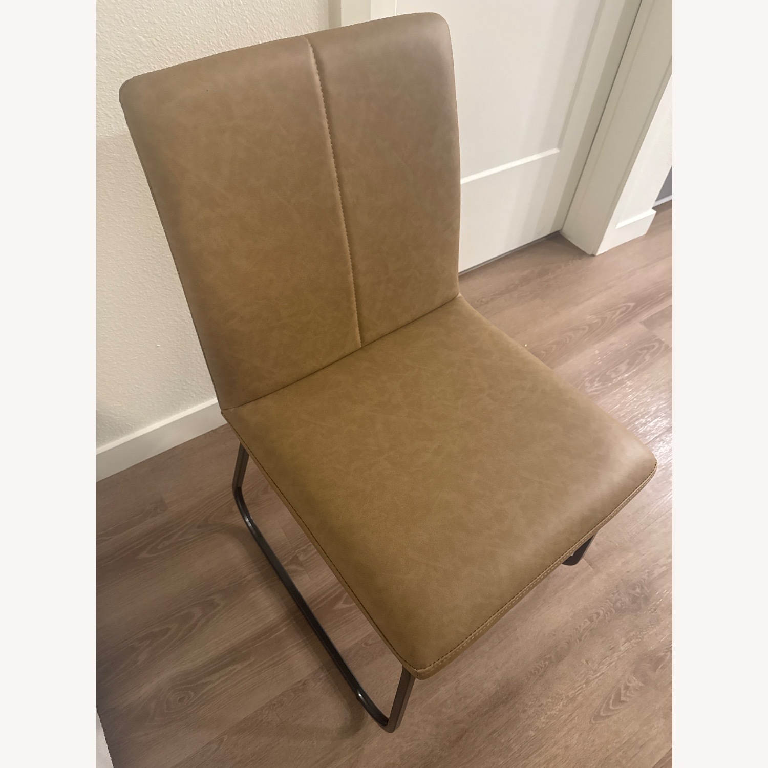 Ashley Light Brown Leather Dining Chairs - image-4