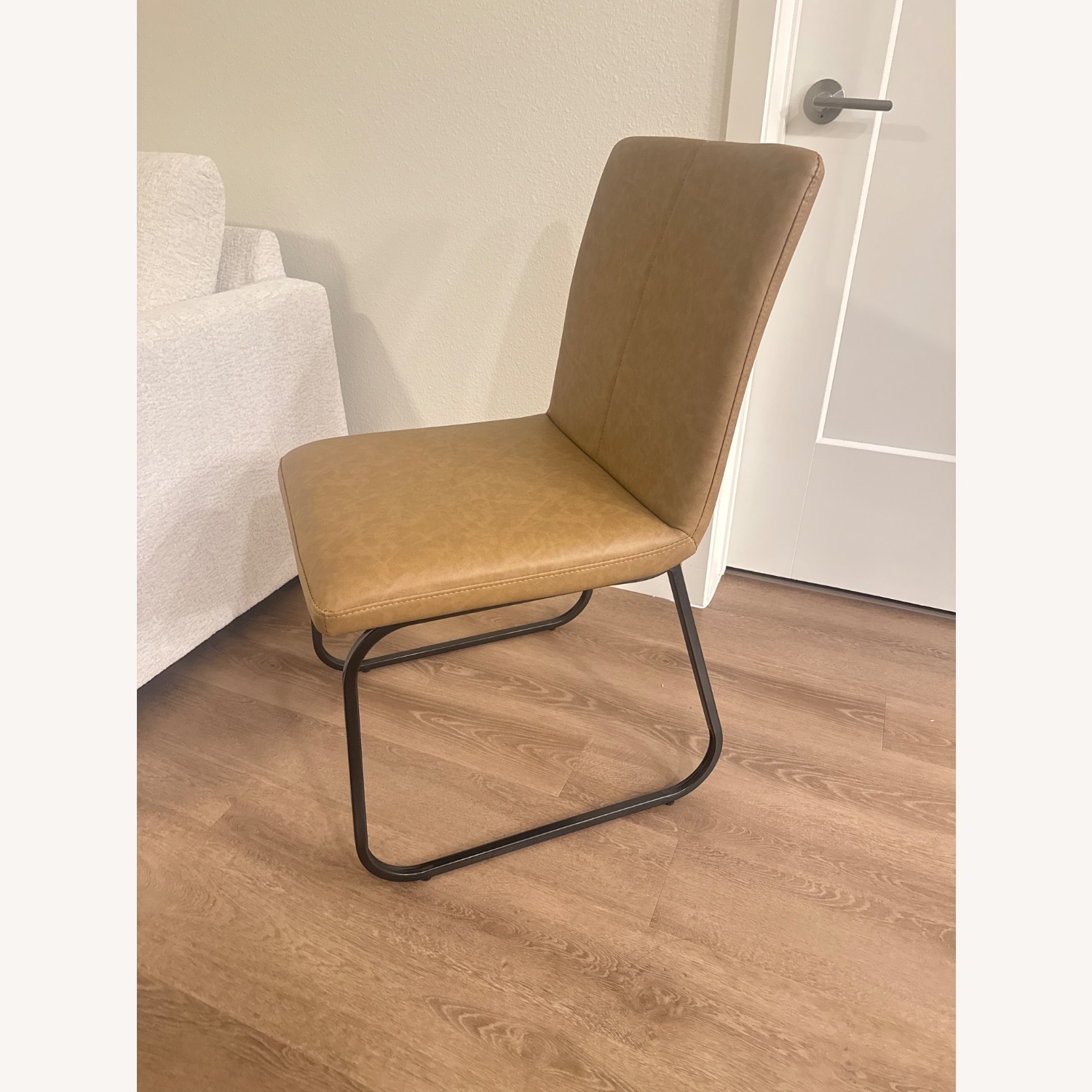 Ashley Light Brown Leather Dining Chairs - image-3