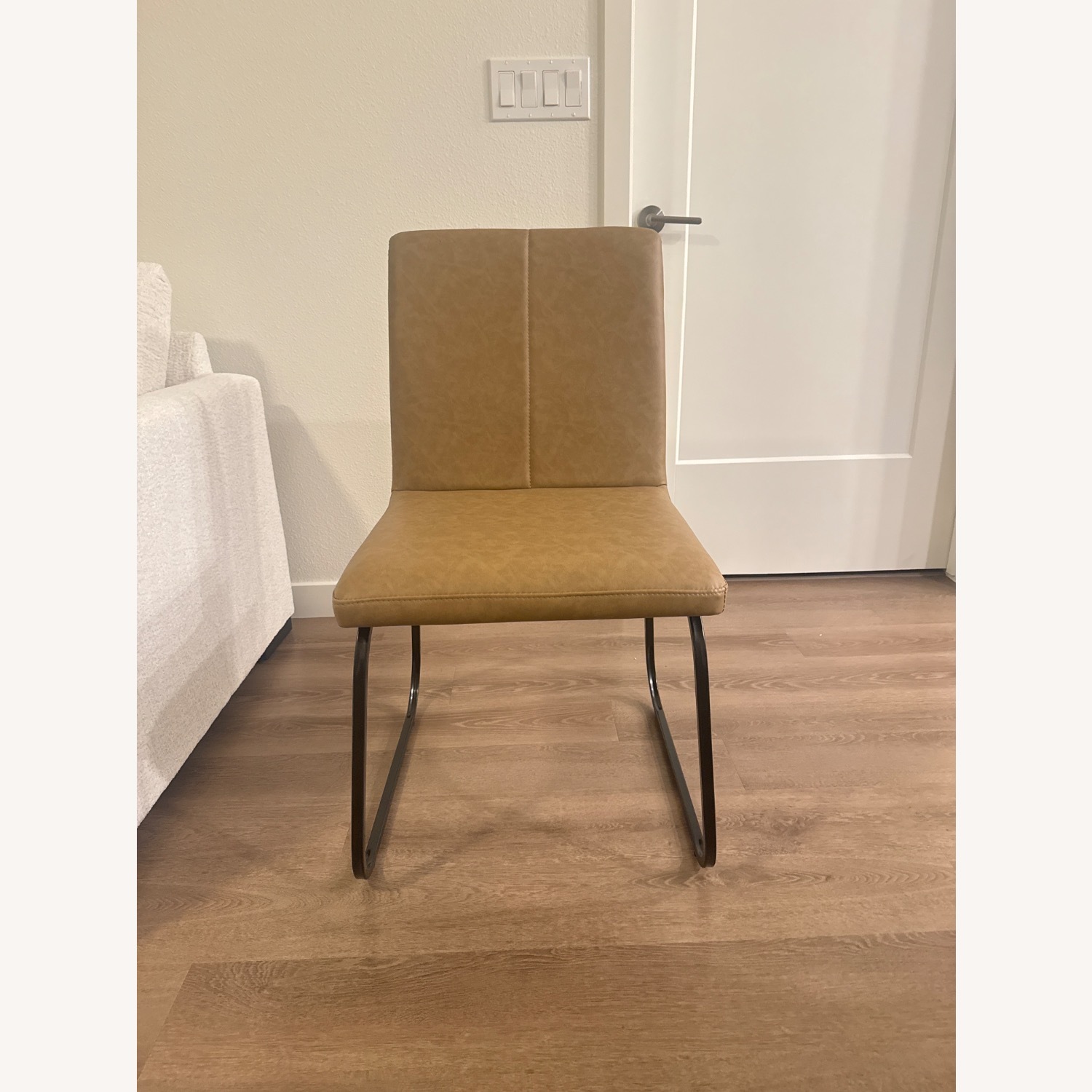 Ashley Light Brown Leather Dining Chairs - image-2